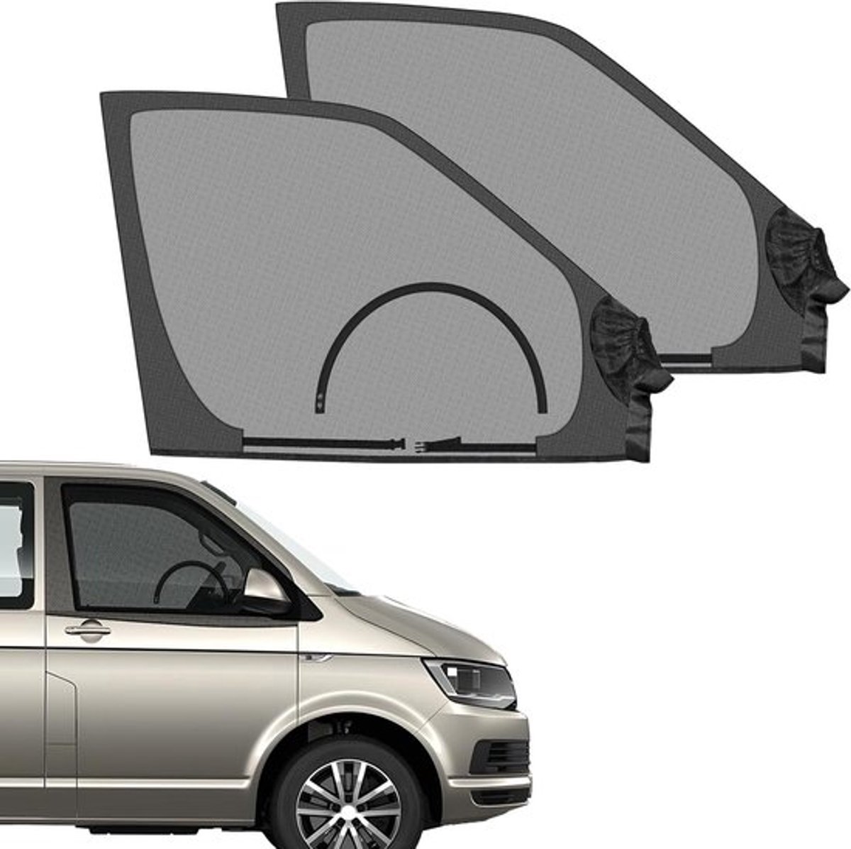 Zonwering en vliegengaas voor auto, VW T5 T6, autoraam klamboe, muggenbescherming, ademend voor buiten kamperen
