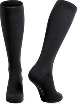 KANGKA Compressiekousen 20-30 mmHg maat 41-43 (L) - Steunkousen Vliegtuig - Compressie sokken voor Hardlopen Wandelen - Unisex - Zwart