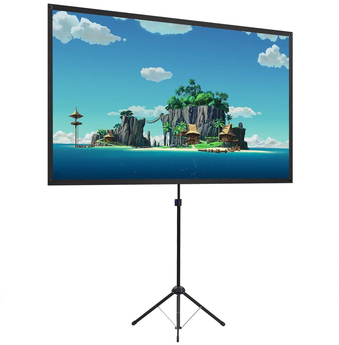 SnelShoppen - Beamerscherm met statief 100 inch - Draagbaar projectorscherm 16:9 - 4K HD - Licht en compact - Ideaal voor thuisbioscoop, films binnen