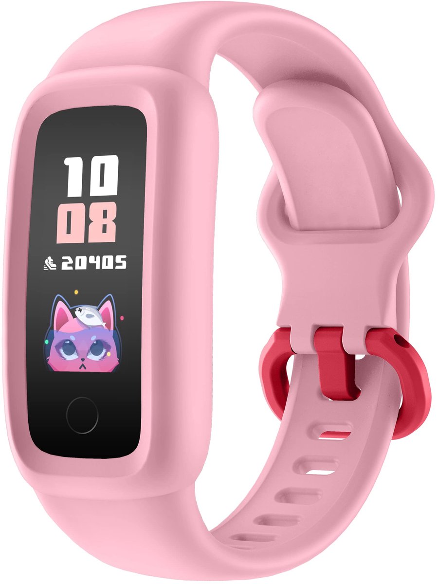 SnelShoppen - Vigor 2 Fitnesstracker voor Kinderen Meisjes Jongens 5-12 Jaar, Activiteitstracker Stappenteller Hartslagmeter Slaapmonitor IP68 Waterdi