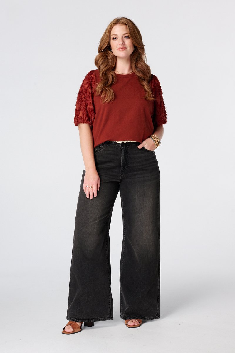 MS Mode Jeans Wide leg jeans met hoge taille