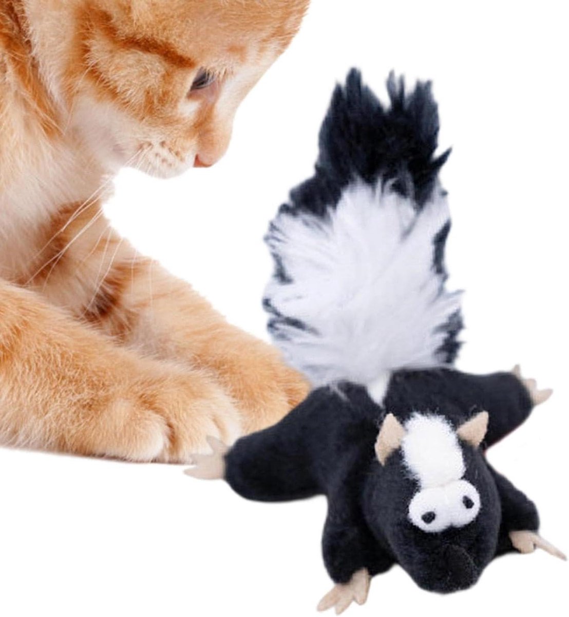 Pluche Kattenspeeltje - Piepspeeltje Kat - Huisdier Vermaken - Realistisch Stinkdier Ontwerp - 10 x 8 x 26 cm