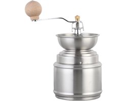 Handmatige Koffiemolen - Kruidenmolen Luxe Molen - Verse Koffie Malen - Instelbare Maalgraad - 12.8x9.2 cm - Zilver