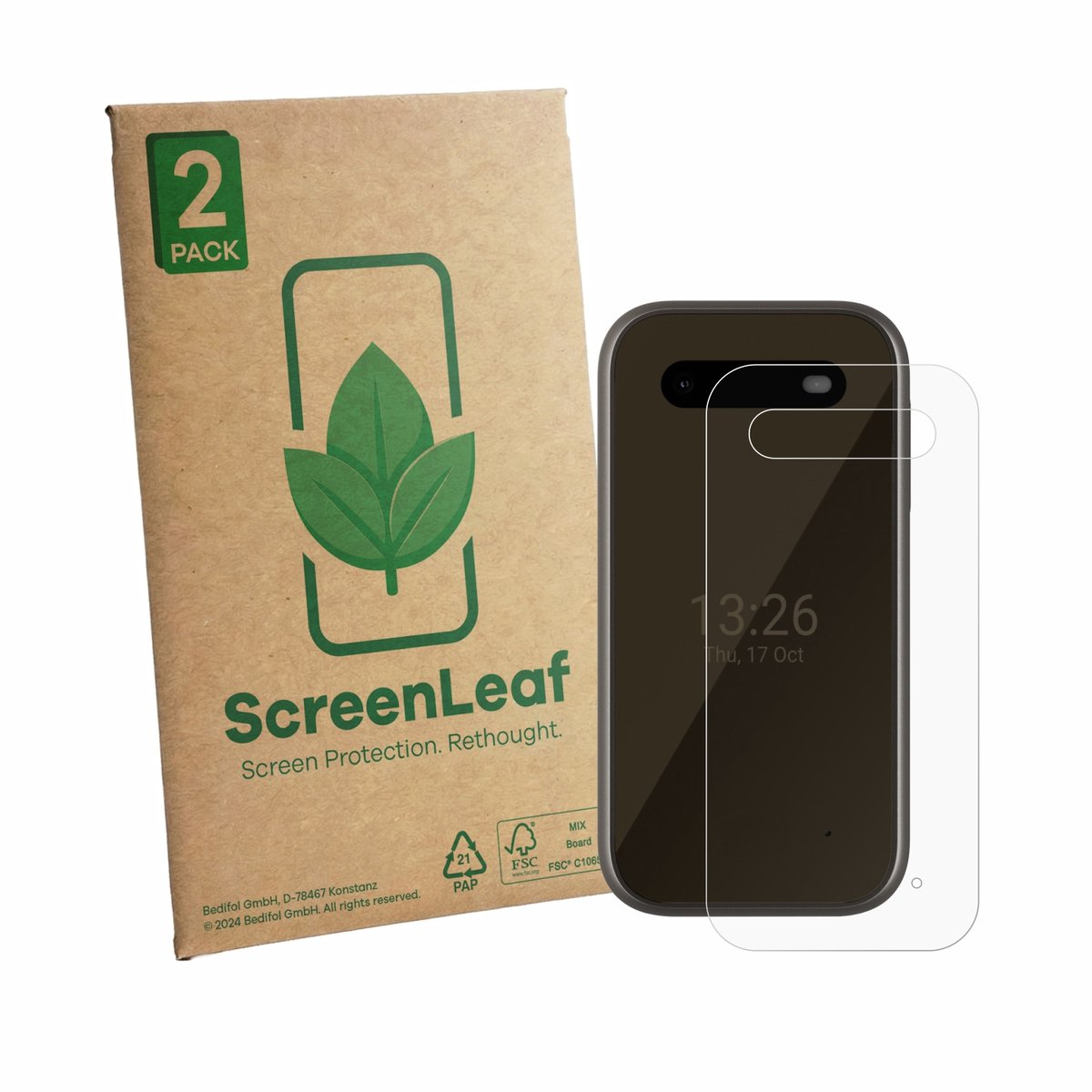 2 Stuks Screenprotector voor HMD 2660 Flip 4G (Achterkant) - Hoogwaardige Beschermfolie transparant