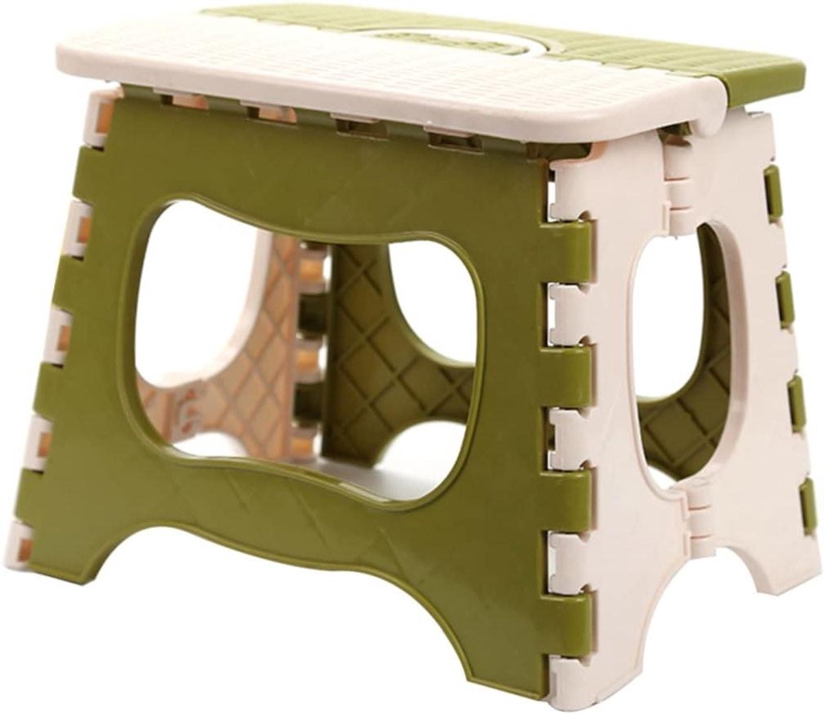 Opstapje Kruk - Opvouwbaar Krukje - Keuken Badkamer - Grote Tractie Schijven - Maat L - Groen