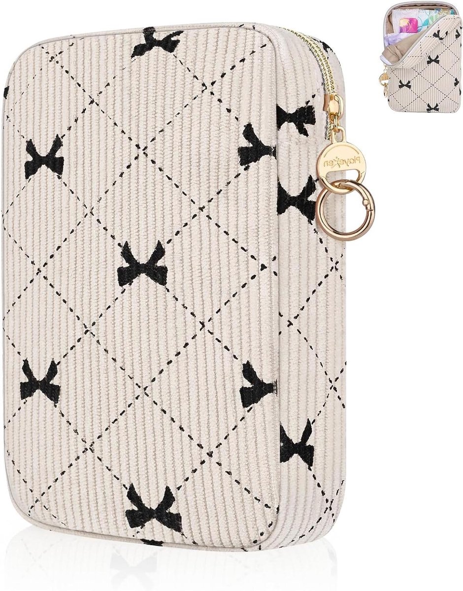 Maandverband Tas - Hygiëne Etui Inlegkruisjes - Persoonlijke Hygiëne - Multifunctioneel Gebruik - 18 x 3.5 x 11.5 cm - Beige