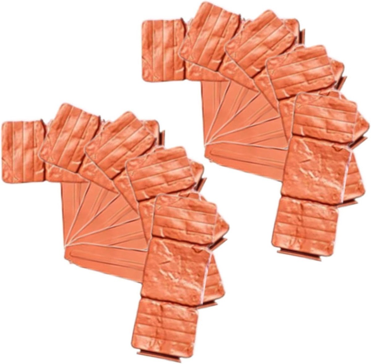 Kunststeen Tuinborder - Nepstenen Rand Flexibele Borders - Tuin Organiseren - Geen Graafwerk Vereist - 25 x 23 cm - Oranje
