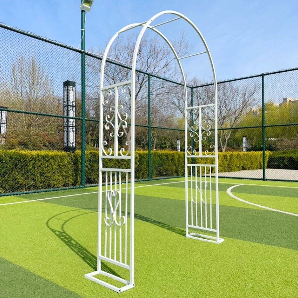 Tuinboog Prieel - Metalen Boog - Planten Klimmen - Roestvrij Smeedijzer - W220 x H230cm - Wit