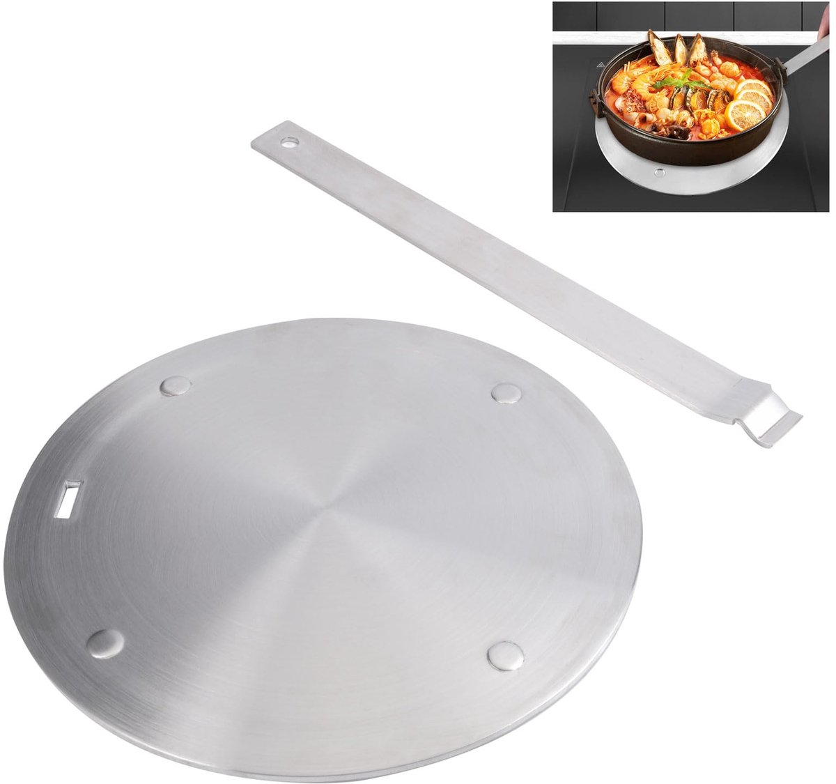 SnelShoppen - 20 cm Inductie Adapterplaat Roestvrij Staal - Universele Inductiekookplaat Accessoire voor Keuken, Camping en Feesten