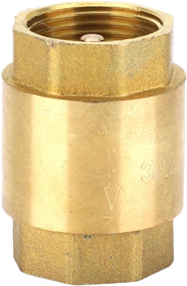 Terugslagklep - Waterklep 1-weg - Voorkom Terugstroming - Massief - 1/2 inch - Zilver