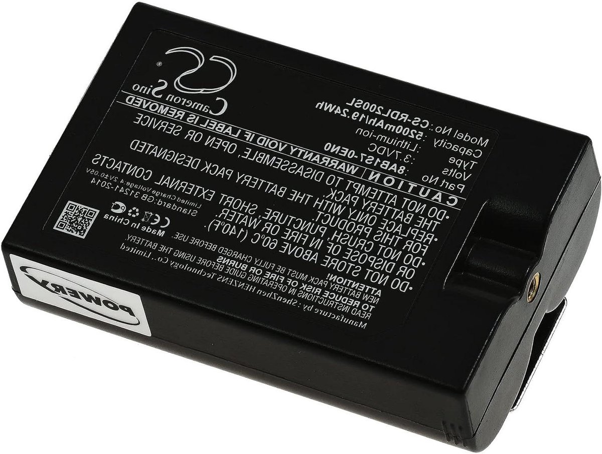 Batterij Videodeurbel - Vervangende Accu - Deurbel Voeden - 5200mAh Capaciteit - 70.20mm x 44.30mm x 24.78mm - Zwart