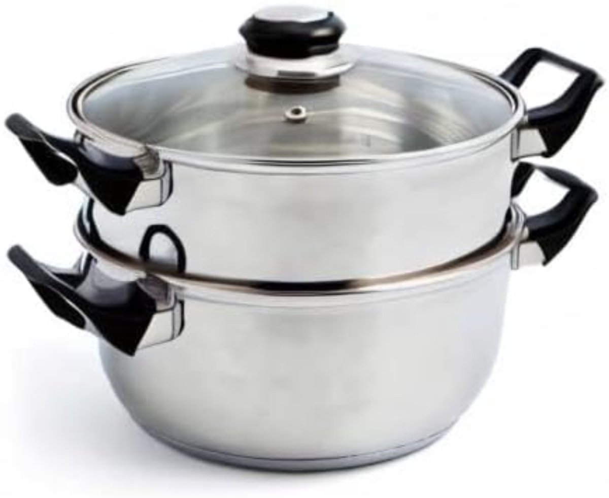 KIRA® Stoompan Inductie - Capaciteit 9.43 L - Inductiestoompan - RVS Stoompan Set - Zilver - 33cm x 26cm x 16cm