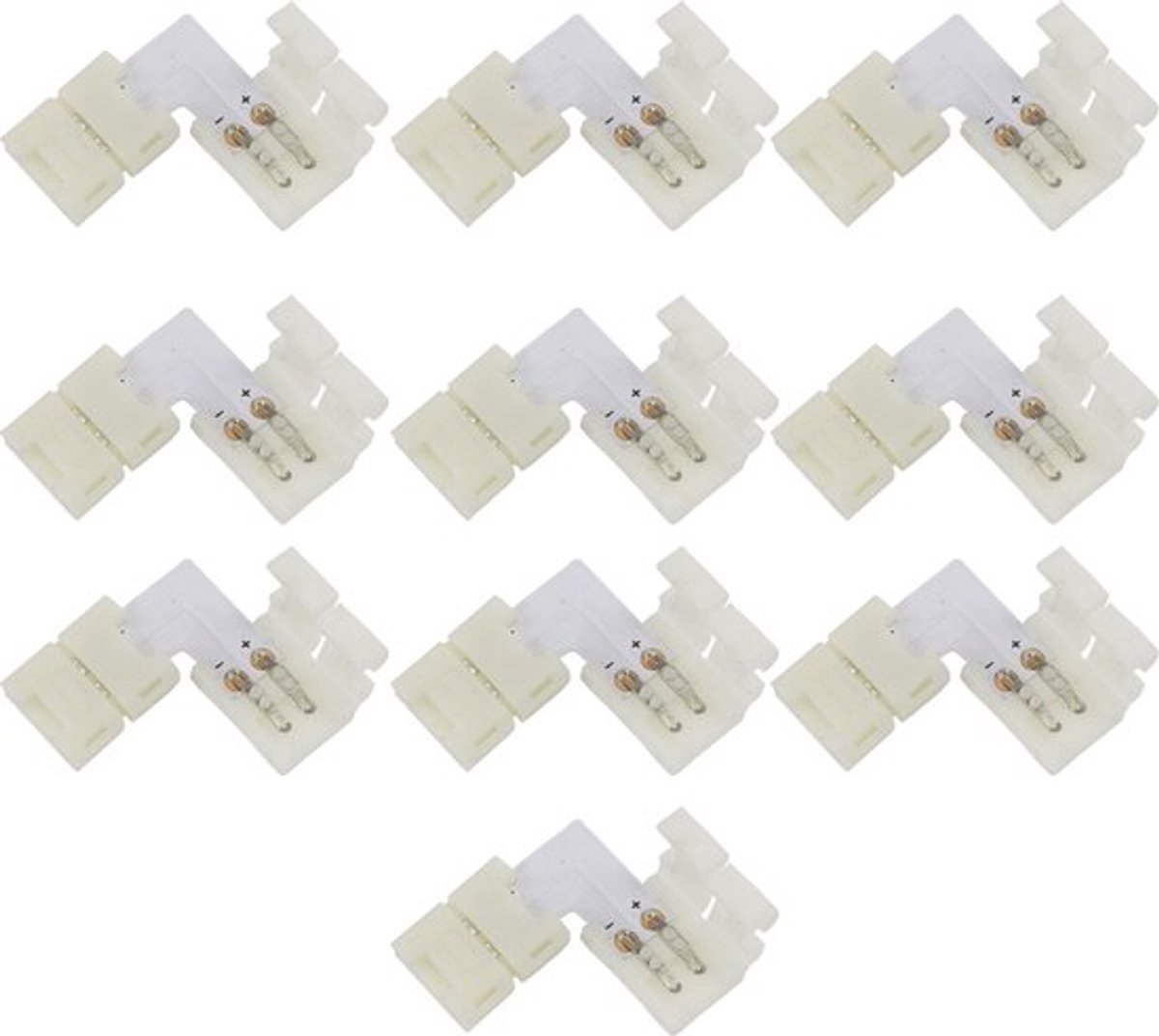 10x koppelstuk hoek - Voor enkele kleur led strips - Solderen niet nodig