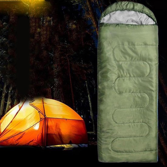 Slaapzak - Kampeerslaapzak Wandelslaapzak - Buitenactiviteiten - Waterafstotend Materiaal - 220 x 75 cm - Lichtgroen — afbeelding 3