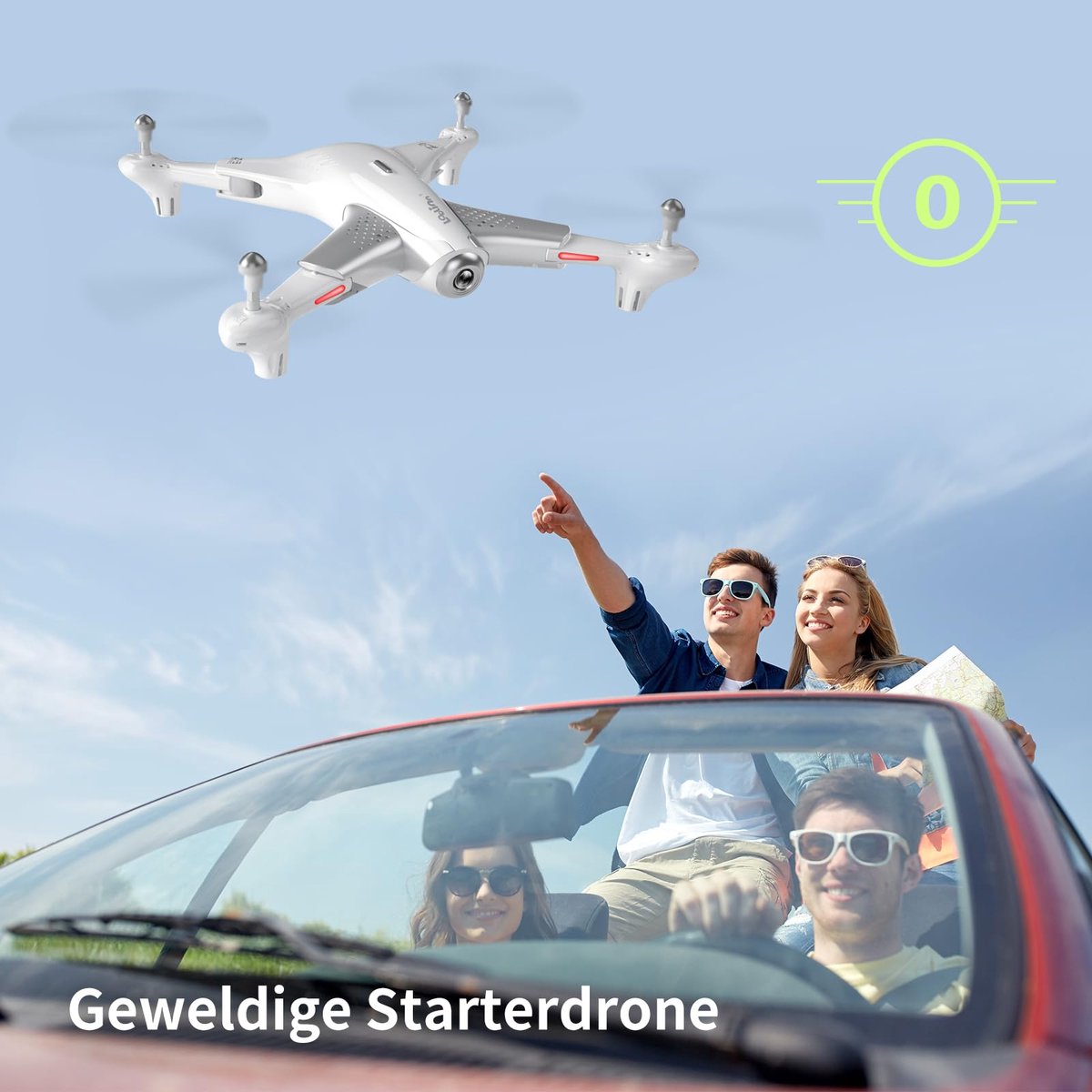 SnelShoppen - Drone Quadcopter met HD Camera voor Kinderen - 60 Minuten Vliegtijd, Optische Stroompositioneringstechnologie, Drie Batterijen - Perfect