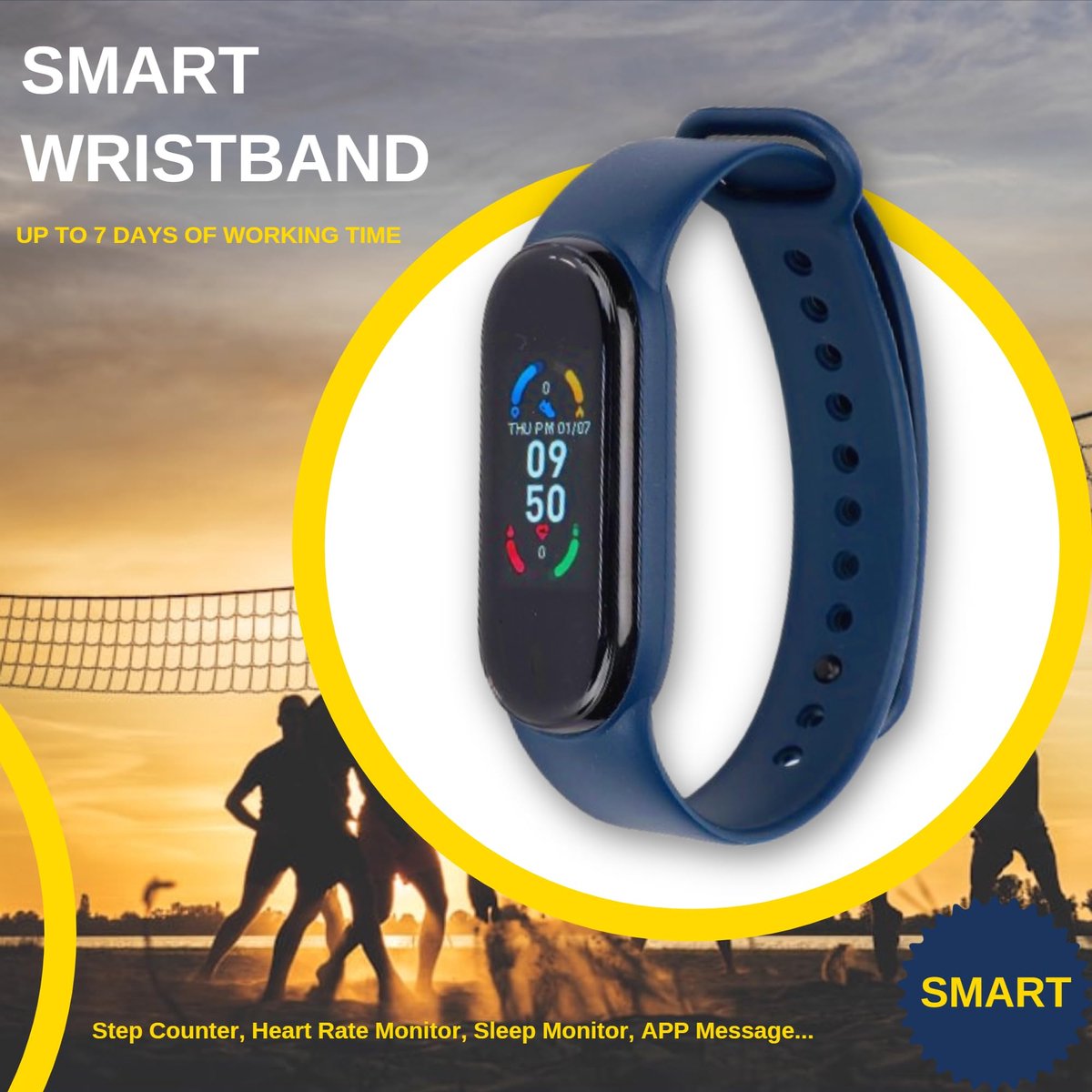 SnelShoppen - IP67 Waterdichte Slimme Armband met Stappenteller, Hartslagmeter, Slaapmonitor, APP-bericht, Activiteiten Volgen, USB-stekker, Geschikt