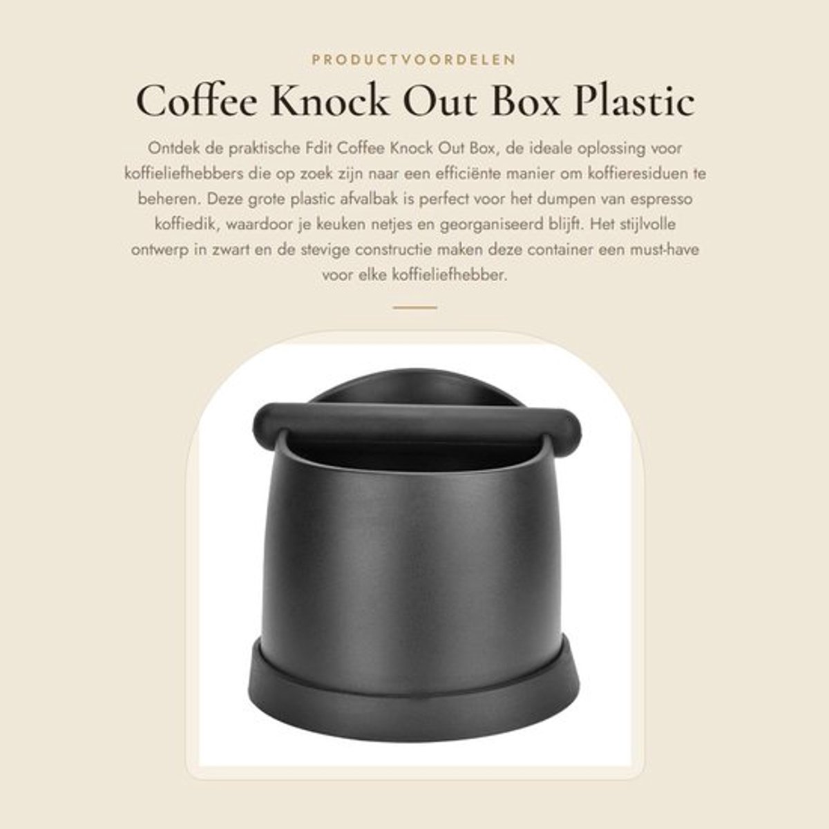 Koffiecontainer 800 g Kunststof Antislip Herbruikbaar Afmetingen 17 5 x 15 7 cm Voor espresso koffieresiduen Koffiedump