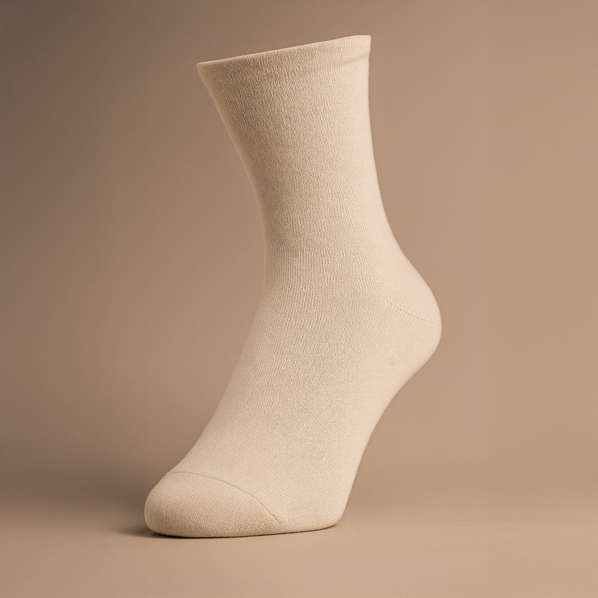 6 Paar - Extra Wijde Sokken - Katoen - Socks4fun - Beige - Drukvrije Boord