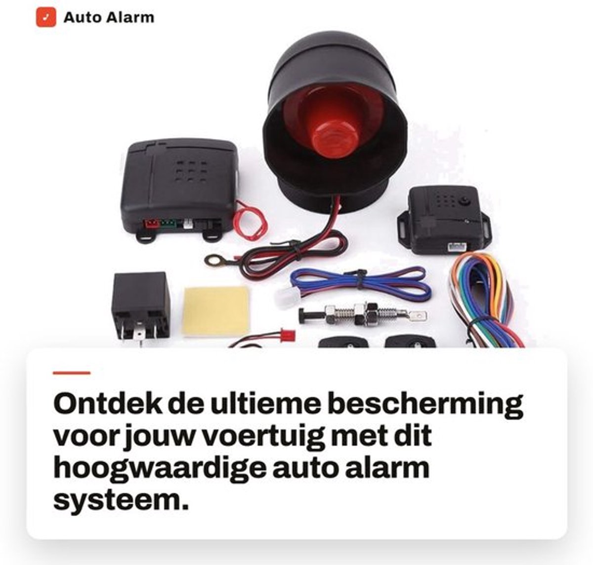 Auto Alarmsysteem Draadloos - Beveiligingssysteem - Anti-diefstal - Afstandsbediening - Schoksensor - Inclusief Sirene