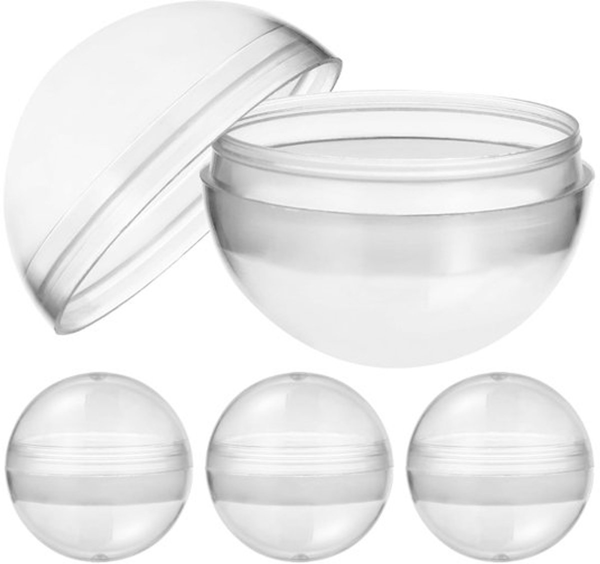 Capsules Transparant Herbruikbaar - Lege Vulbare Capsules - Ronde Ballen - 100 Stuks - Veilig Kunststof - Geschikt voor Decoraties - Vulballen