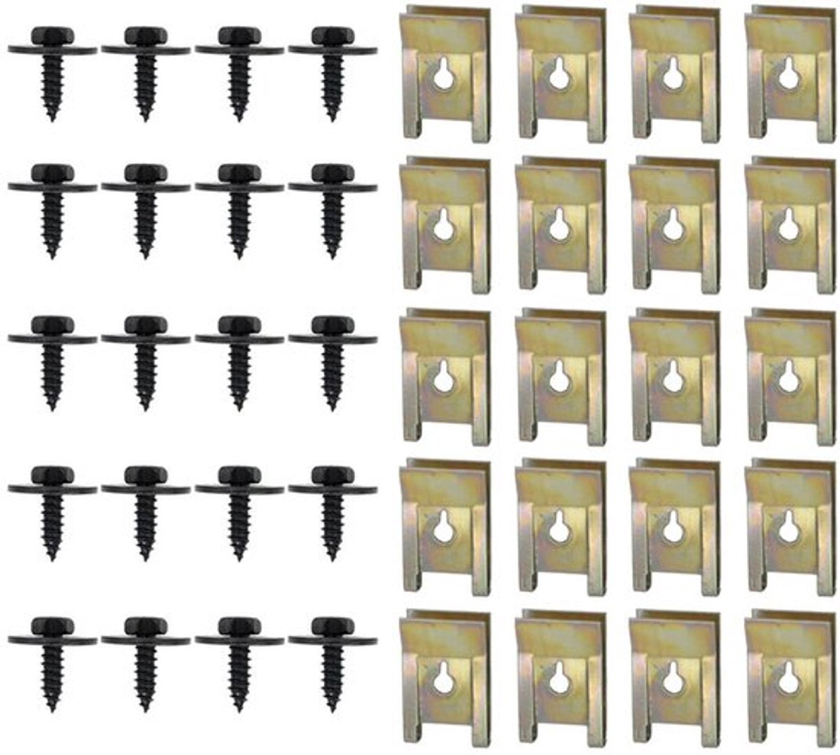 Autobekledingsclips, carrosseriebekledingclips - 60 stuks inclusief schroeven