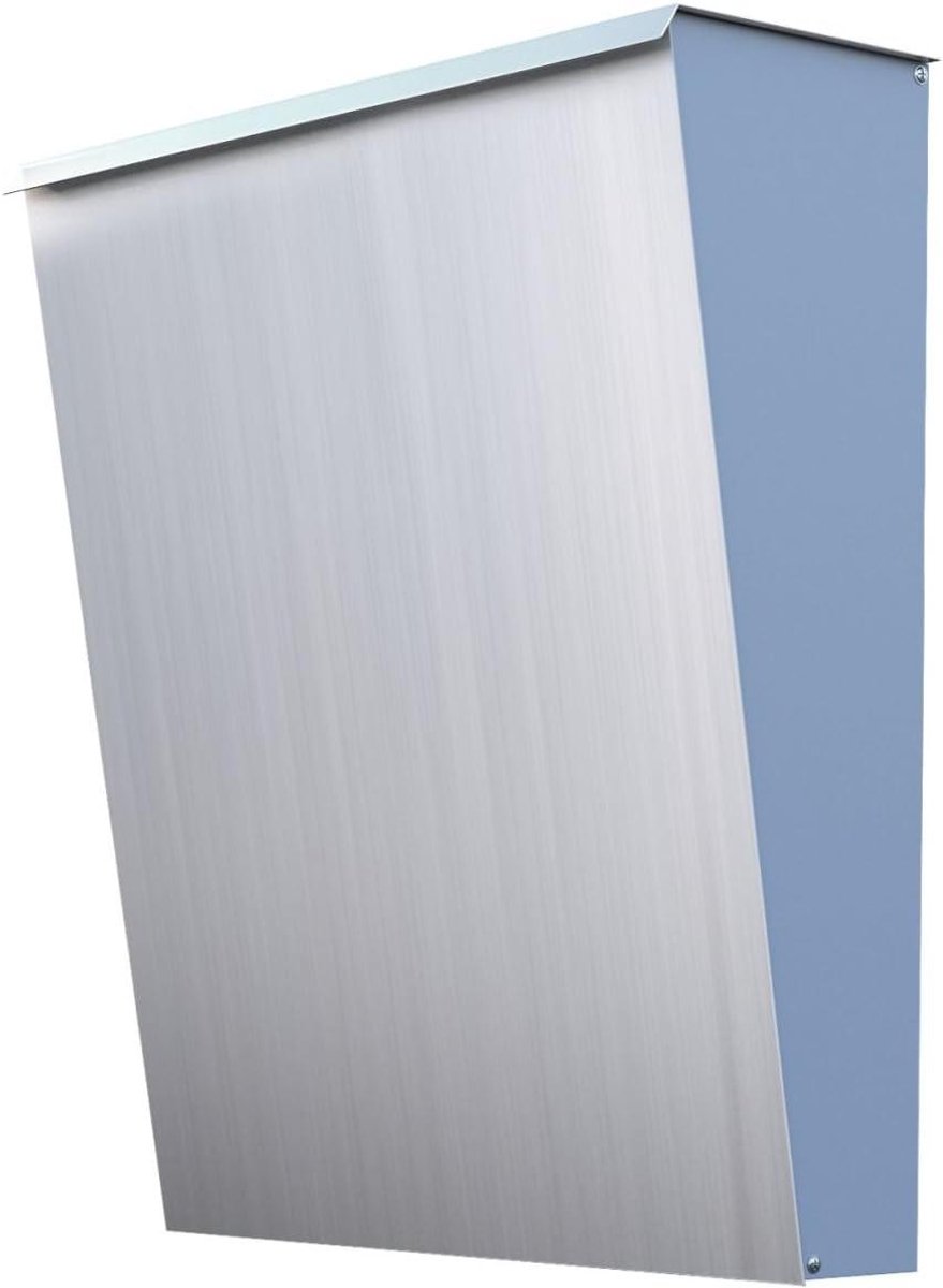 Muurbrievenbus Cone - Wandbrievenbus Brievenbus - Post Ontvangen - Gepoedercoat Plaatstaal - 38x43x12 cm - Grijs Metallic