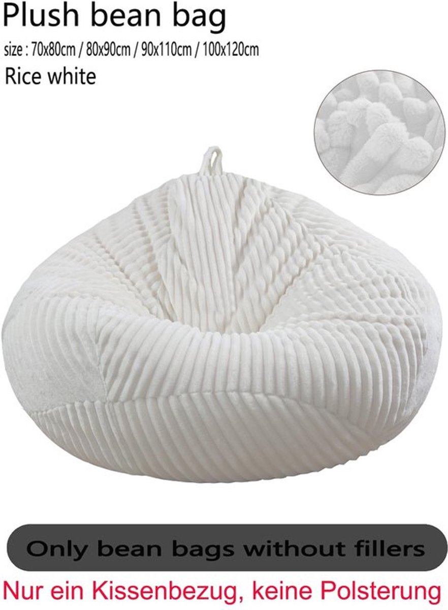 Zitzakstoel XL - Zitzak voor Kinderen/Volwassenen - Hoes voor Sofa-Knuffeldieren - Vriendelijke Stoffen Bekleding - Geen Vulling