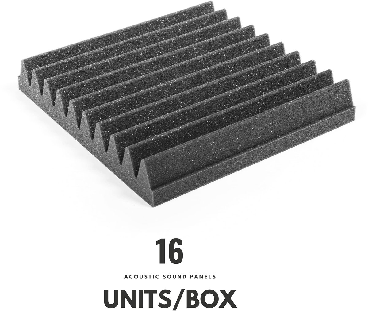 SnelShoppen - ACOUSPANEL Akoestisch Schuim 16 Stuks 30x30x5cm - Geluidsabsorberende Panelen, Antracietgrijs, Niet Vacuümgecomprimeerd, Ideaal voor Thu