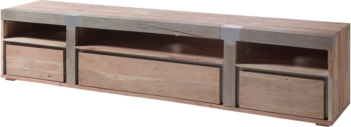 MASSIVMOEBEL24.DE TV-meubel AMSTERDAM #127 beige Massief hout 250 x 55 x 48 cm