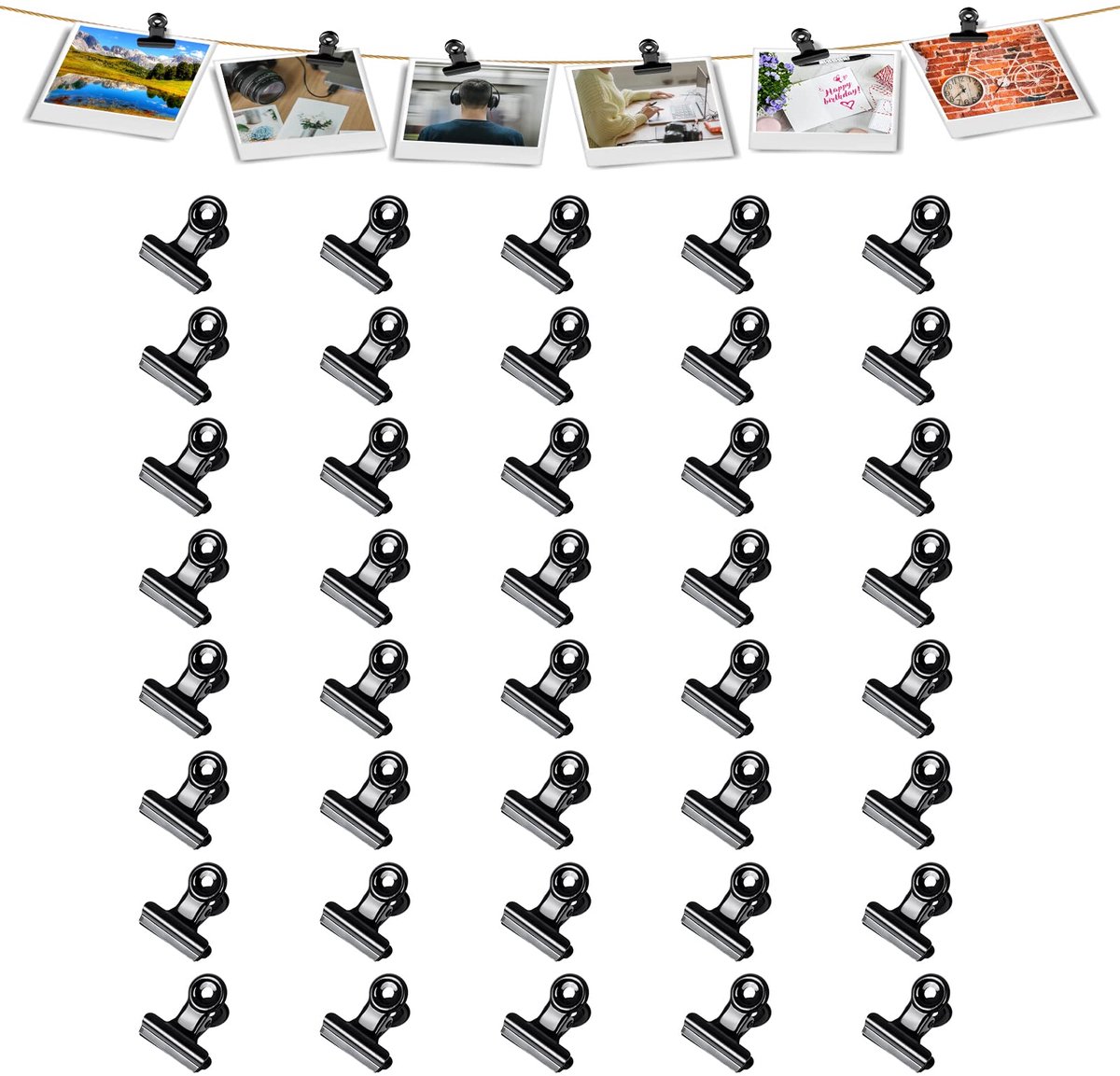 Dailygoods - 40 Stuks Mini Binder Clips voor Documenten en Voedselpakketten