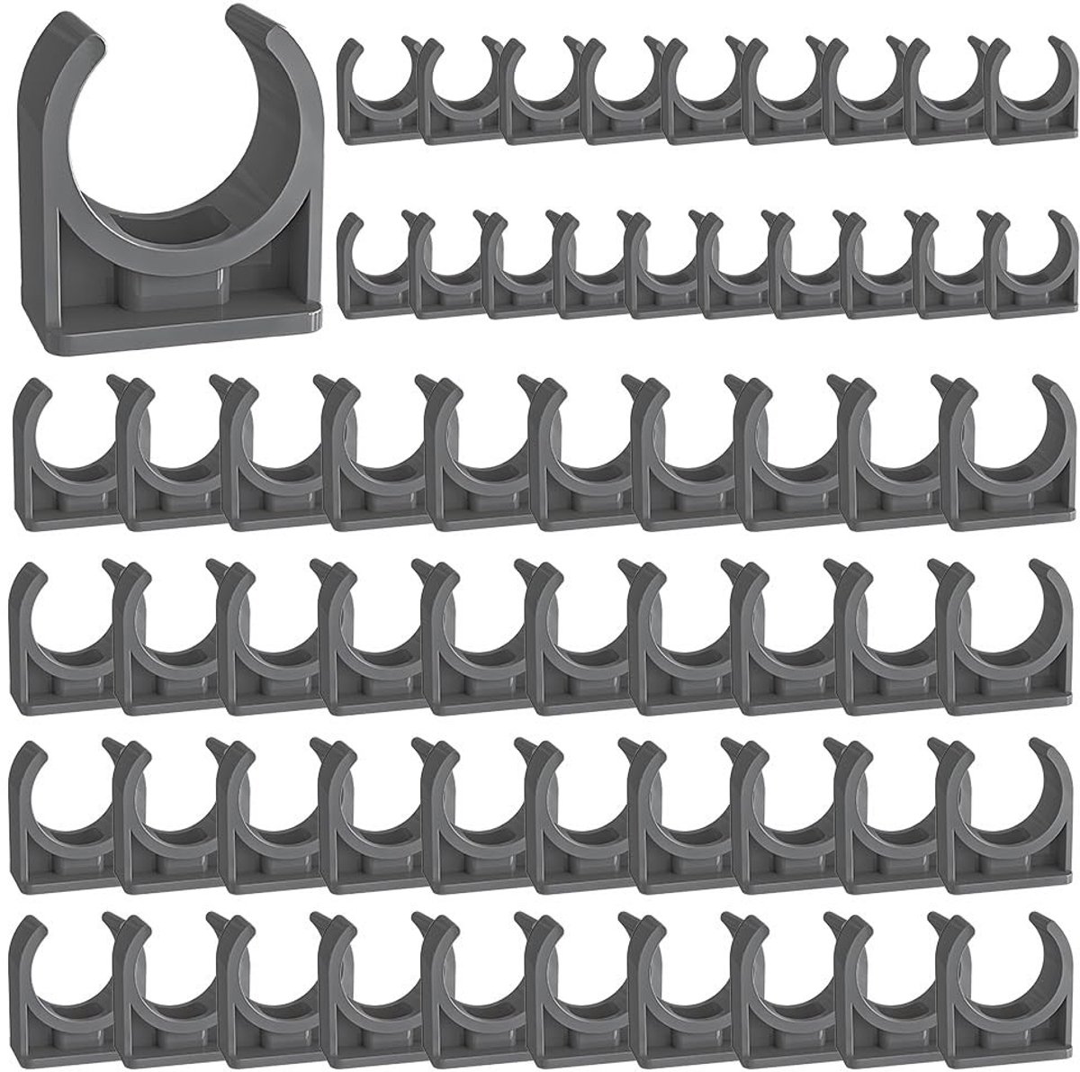 Dailygoods- Buisklem 60 Stuks - U-Vorm - Waterbuishouder - PVC - Roestbestendig - Drukbestendig - Voor Slangen en Buizen - Buisklemmen