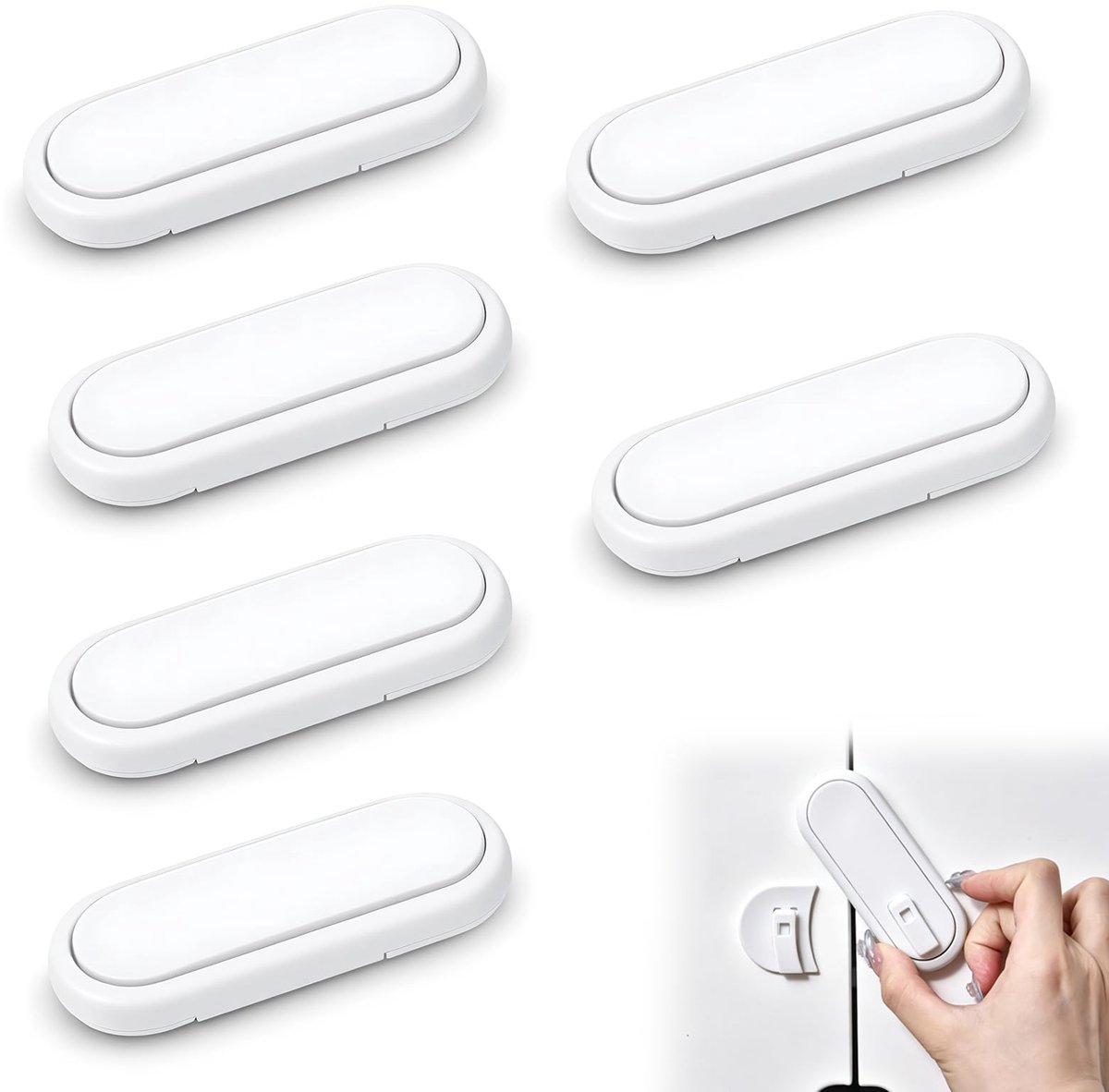 Dailygoods - 6 Stuks Zelfklevende Kastbeveiliging - Eenvoudige Montage Zonder Boren