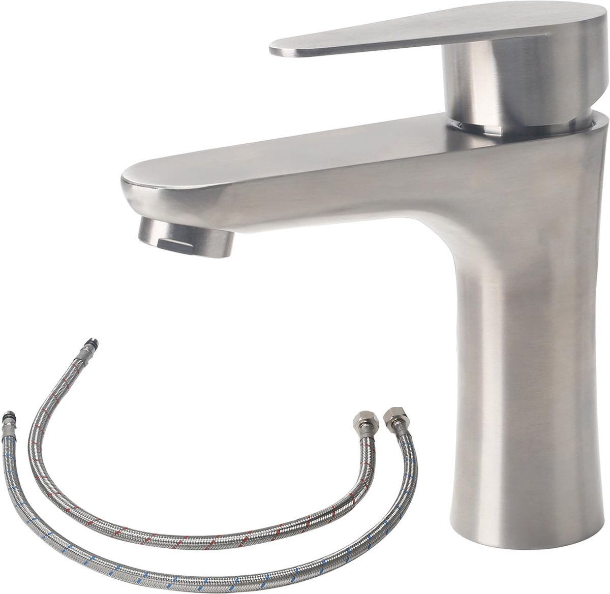 Dailygoods - Wastafelkraan - Badkamerkraan - Modern design - Geborsteld - Eengreepsmengkraan - Voor lage druk - Inclusief installatieset