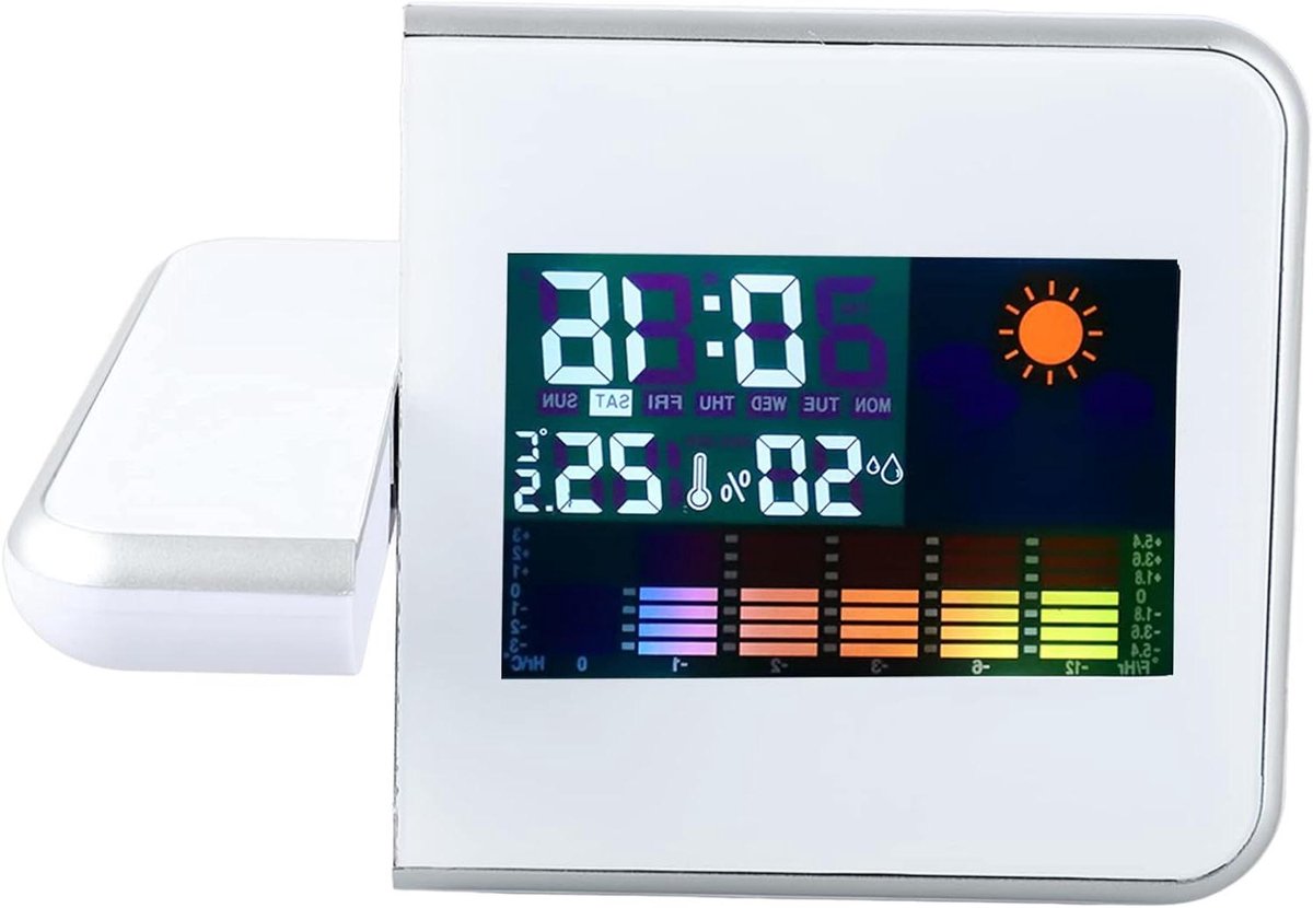 Projectiewekker Digitale Klok - Wekker met Projectie - Tijd Tonen - 180 Graden Draaibaar - 5 Meter Projectie - Zwart