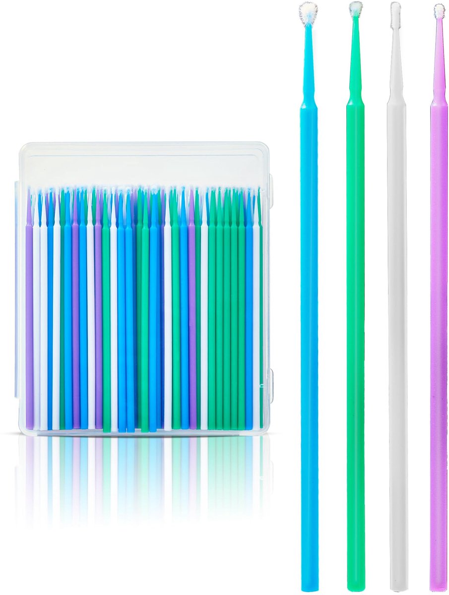 Dailygoods- Retoucheerkwasten 200 Stuks - Microvezel Applicatoren - Lakverzorging - Autolak Reparatie - Nauwkeurig Aanbrengen - 4 Maten 1,0/1,5/2,0/2,5 mm - Lakborstels
