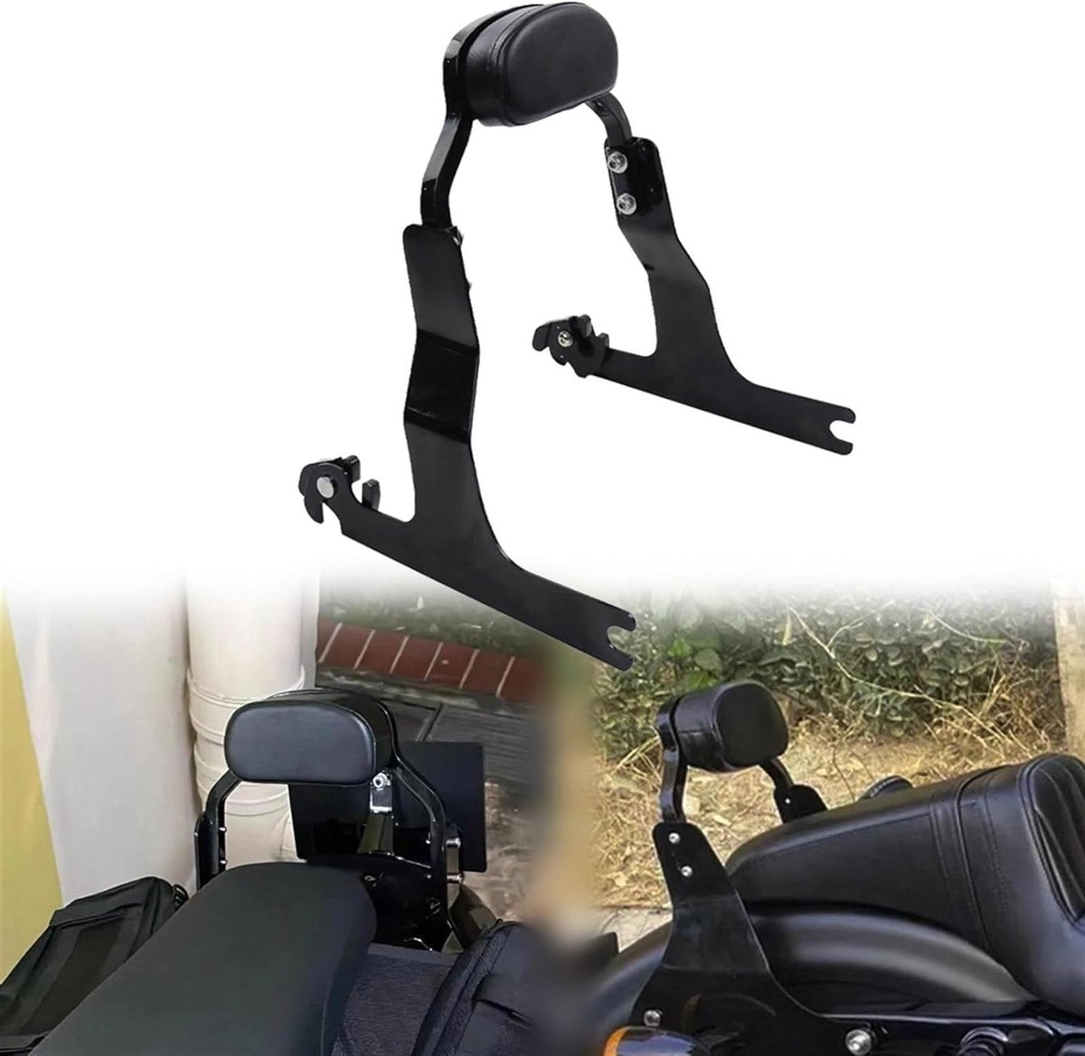 Passagier Rugleuning Motorfiets - Sissy Bar Achterbank Steun - Comfortabel Reizen - Afneembaar Ontwerp - 3100 Grams - Zwart