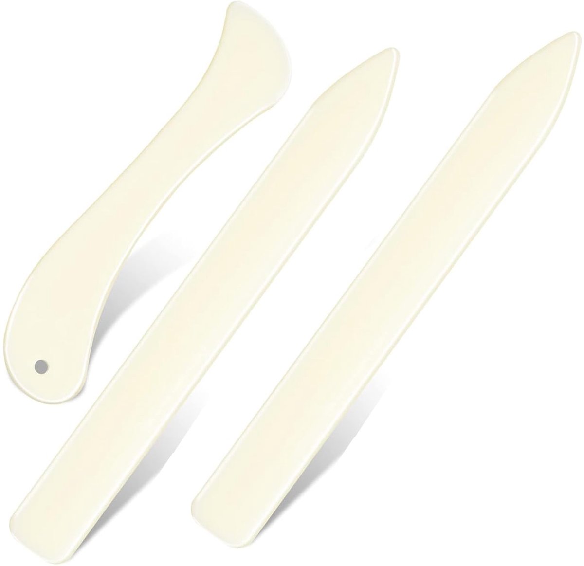 Dailygoods- Vouwbeen 3 Stuks - Puntige/Gebogen Origami-Gereedschappen - Kunststof - Duurzaam - Voor Papierhandwerk - Voor Boekbinderij - Vouwgereedschap