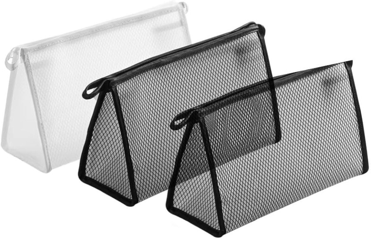 Dailygoods - Transparante Toilettas Set - 3 Stuks voor Reizen - PVC