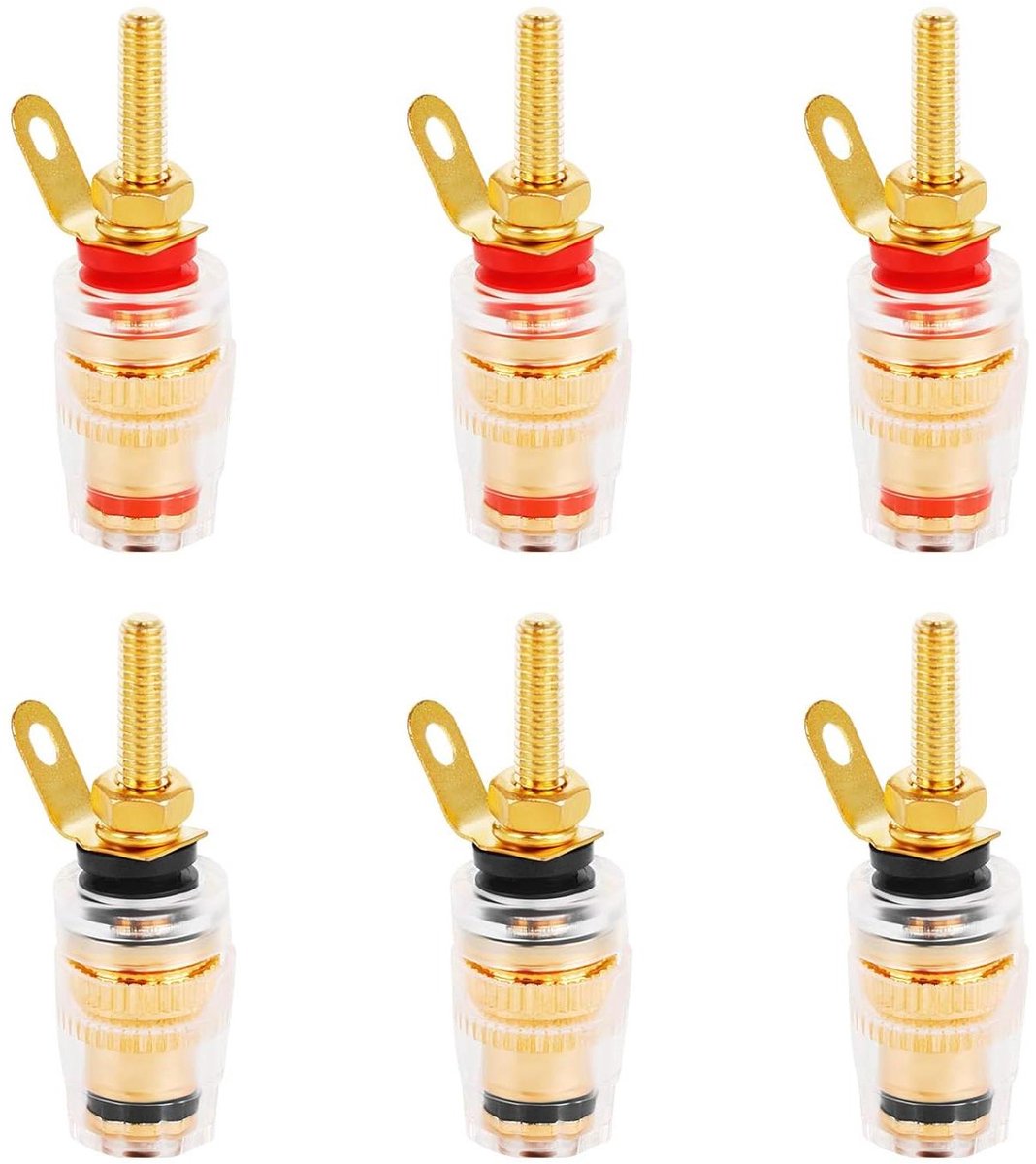 Luidspreker Connectoren - Banaanstekkers Bindingspalen - Audio Aansluiten - Corrosiebestendig Koper - 4 mm - Zwart Rood