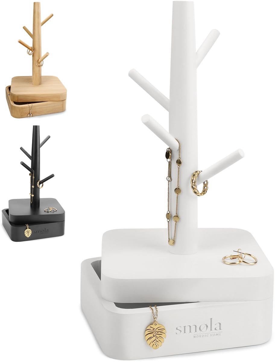 Dailygoods - Sieradenboom van Hout - 4 Niveaus met Opbergdoos voor Sieraden