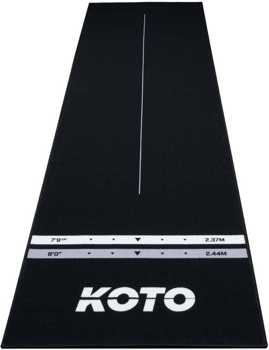 Dartmat - Vloerbeschermer Pijlen - Bescherming Vloer - Met Werplijnen - 285x80cm - Zwart — afbeelding 4