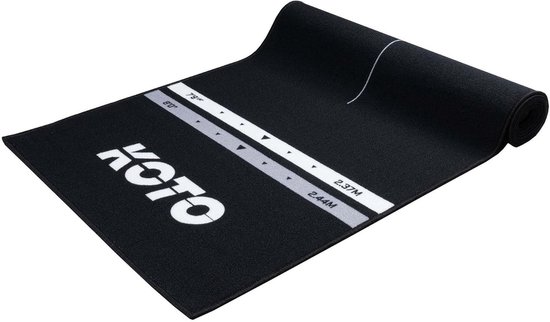 Dartmat - Vloerbeschermer Pijlen - Bescherming Vloer - Met Werplijnen - 285x80cm - Zwart — afbeelding 5