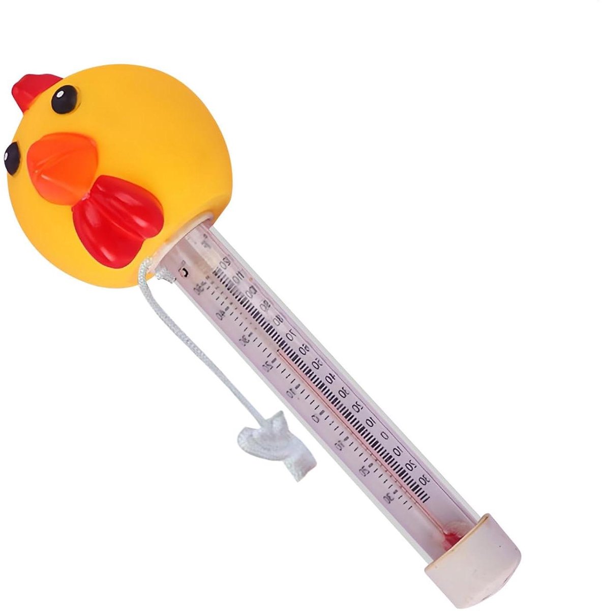 Drijvende Zwembadthermometer - Vijver Temperatuurmeter - Water Temperatuur Meten - Kuikenvorm Design - 24 cm - Geel