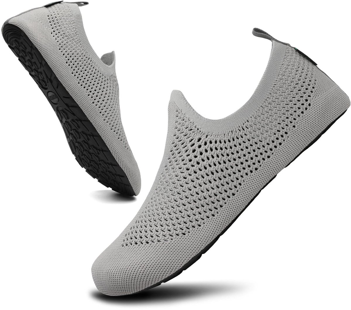 SnelShoppen - Uniseks badschoenen, blotevoetenschoenen, aquaschoenen, waterschoenen voor dames en heren, neopreen zwemschoenen in grijs, maat 36-47, i