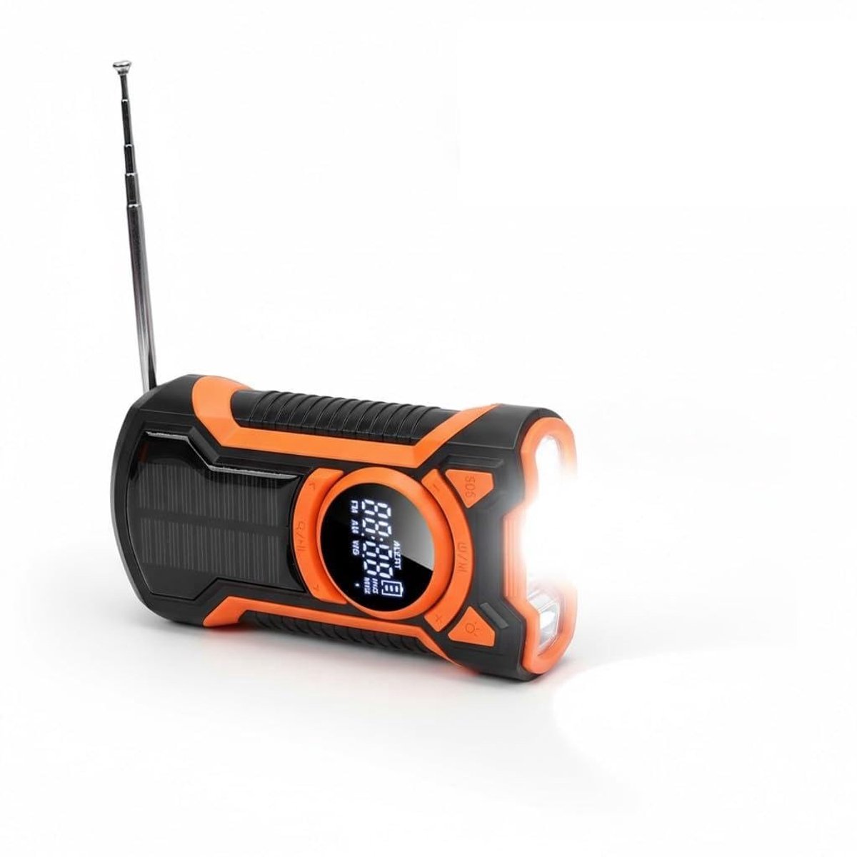Dailygoods - Noodradio 5000mAh - Zonne- en Crank Radio met Alarm