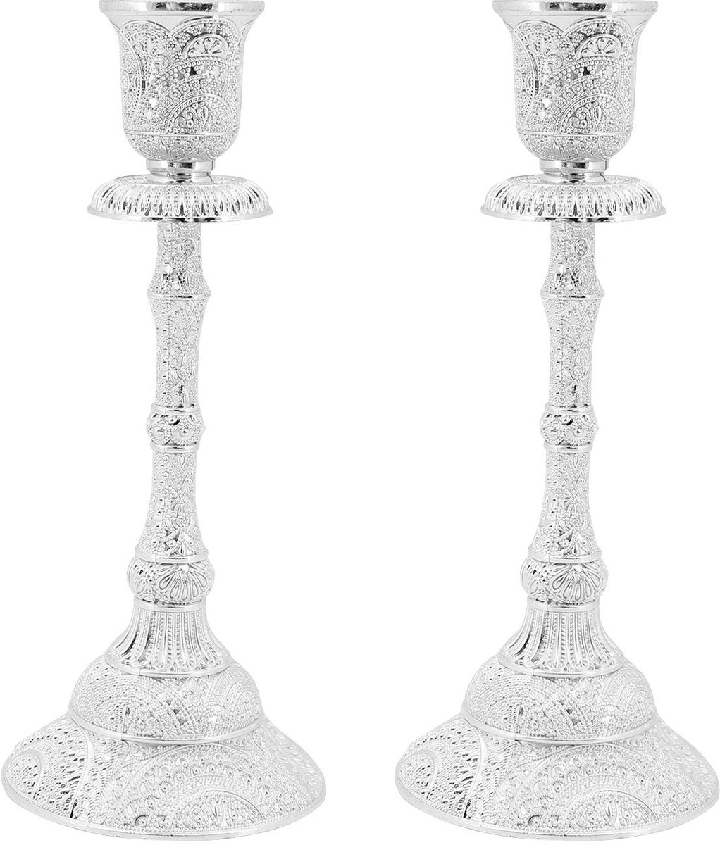 Dailygoods - Set van 2 Kaarsenhouders - Zilver/Goud Plated Decoratie voor Woonkamer