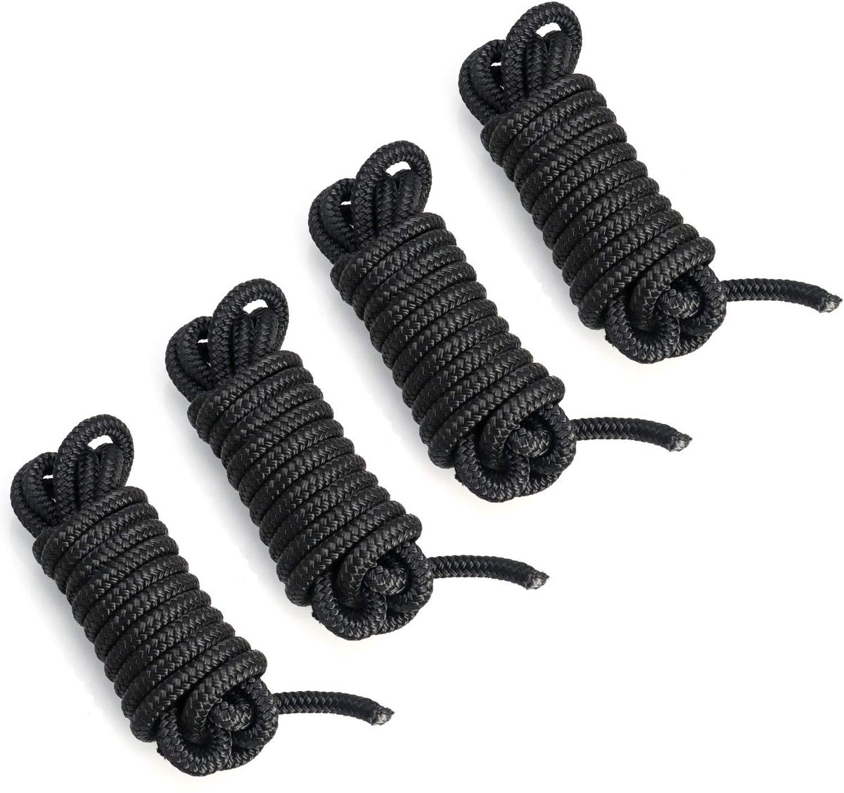 Dailygoods - 4 Stuks Dubbelgevlochten Nylon Ankerlijn - 10 mm x 4,5 m