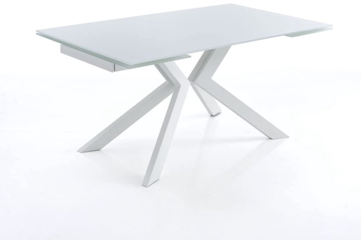 Dailygoods - Eettafel/Keukentafel - Stabiele Tafel van Wit Glas