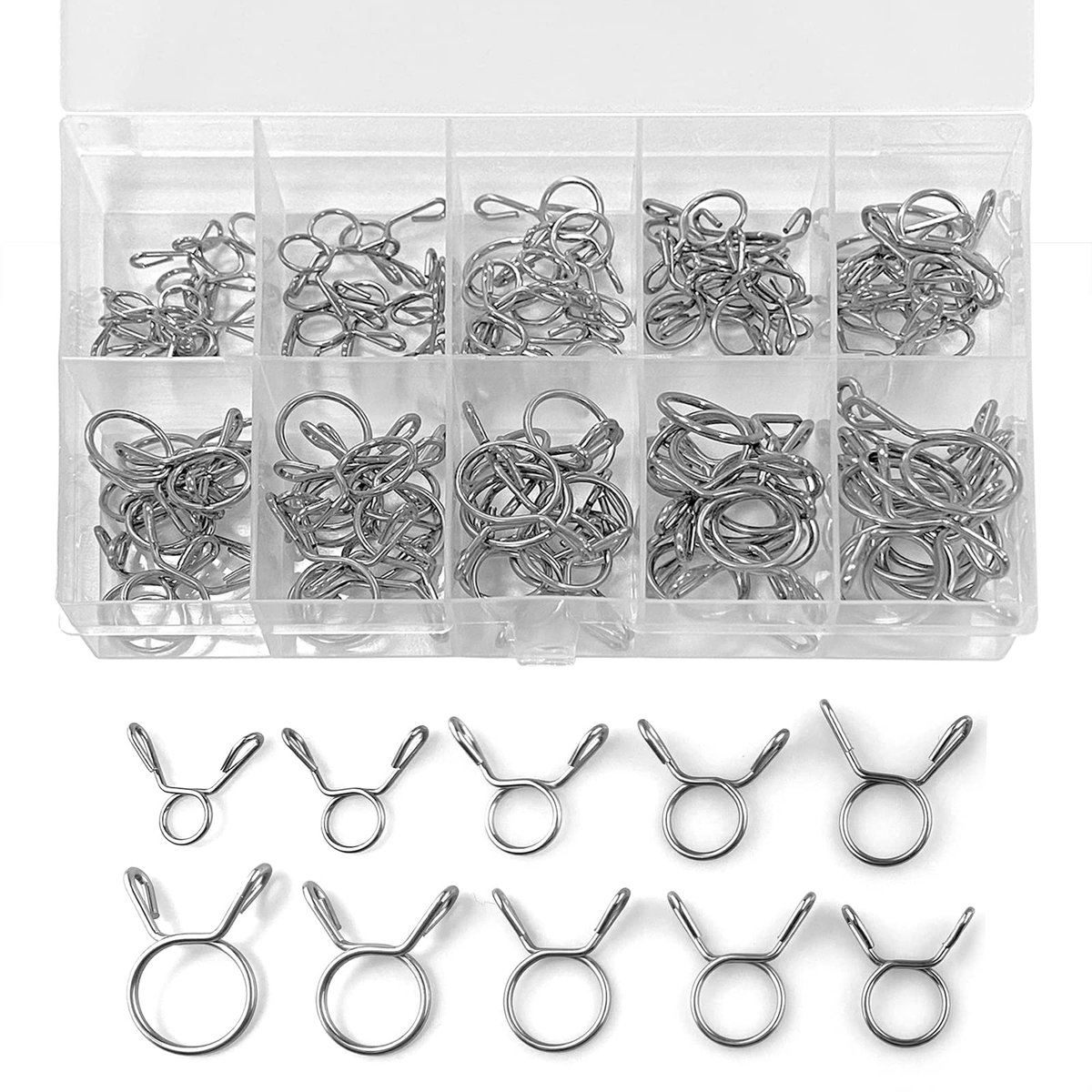 Dailygoods - Set Slangklemmen voor Brandstofleiding - 100 Stuks Roestvrij Staal