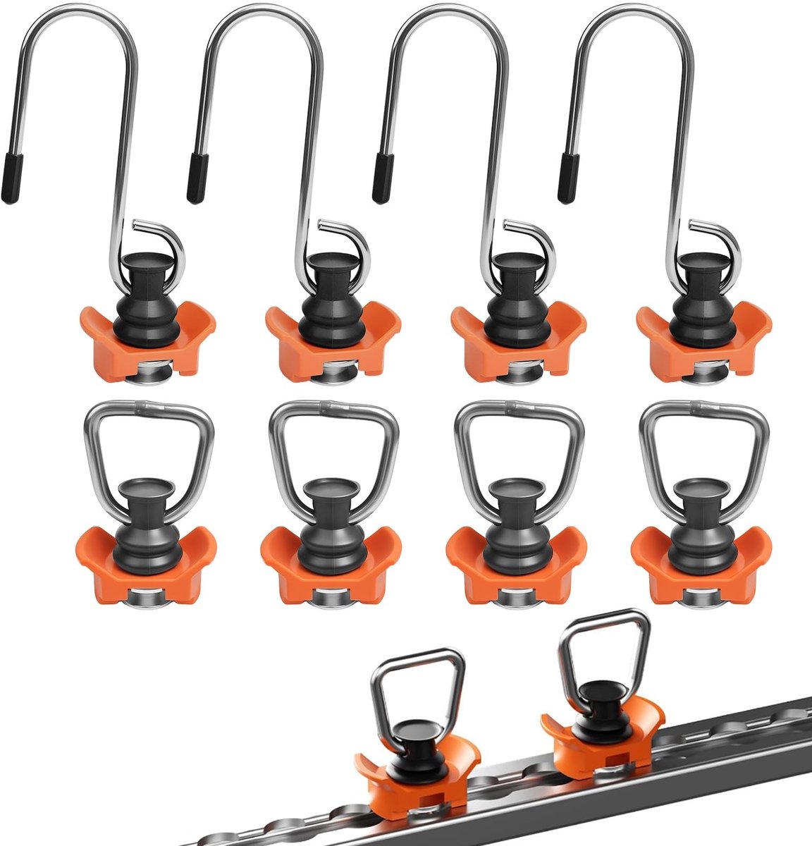 Dailygoods- Sjorringen 8 Stuks - Trekringen 900 daN - Haak Laadvermogen 50 daN - Cargo Load Rings - Sjorrails - Luchtvaartmaatschappij Systeem
